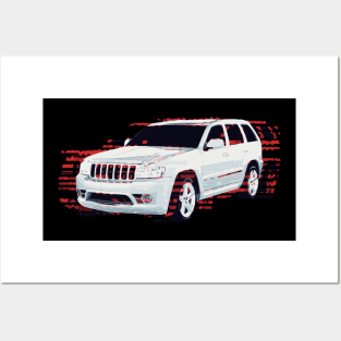 White WK1 Srt8 suv Posters and Art